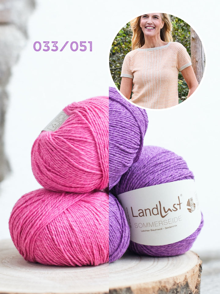 Strickpaket Landlust Sommerseide top-down Shirt