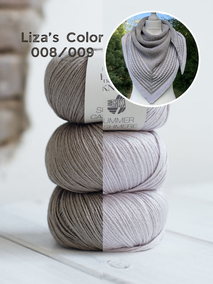 Strickpaket Lizas Tuch Pearly Lines - Summer Cashmere