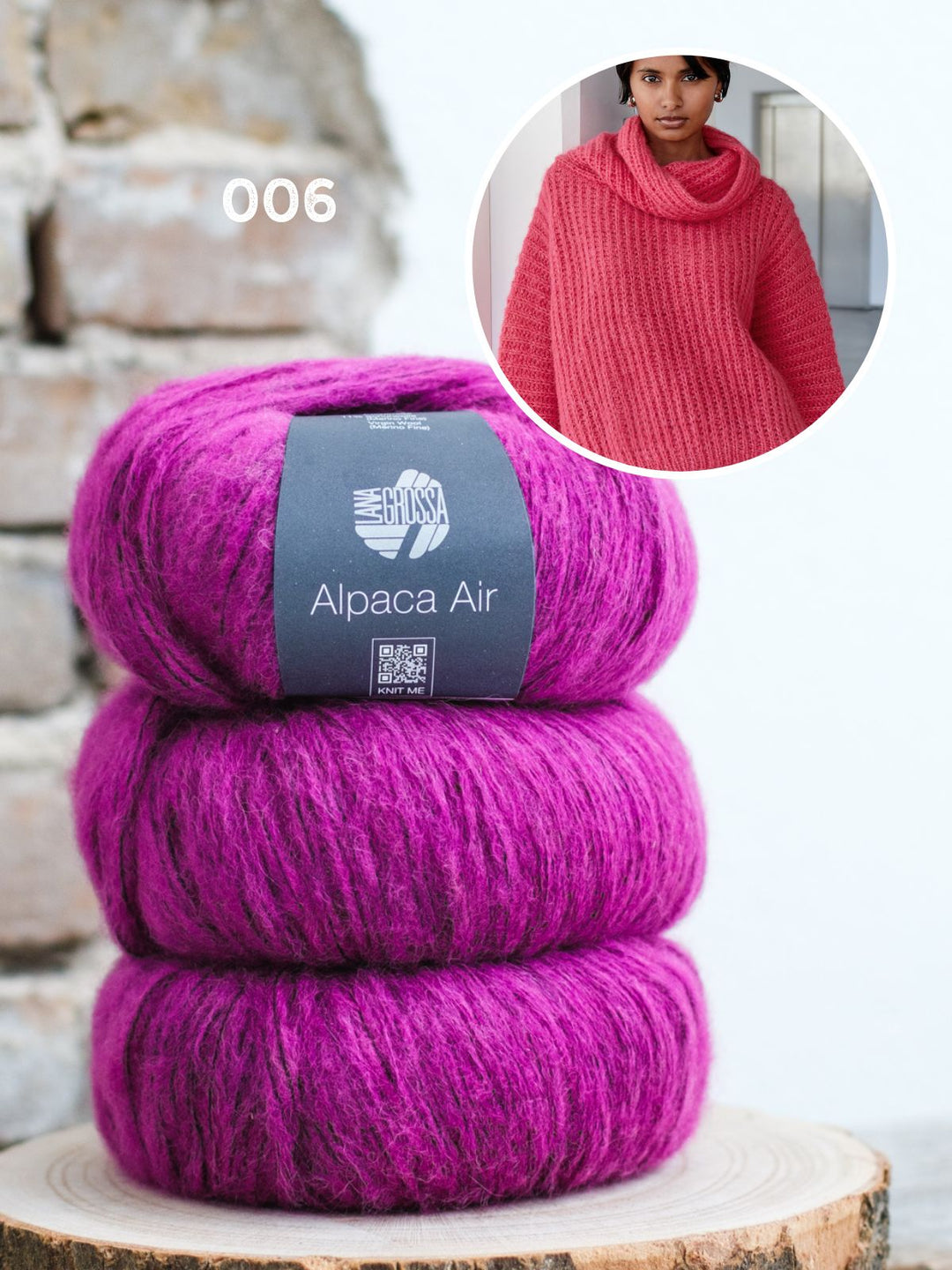 Strickpaket Halbpatentpullover aus Alpaca Air