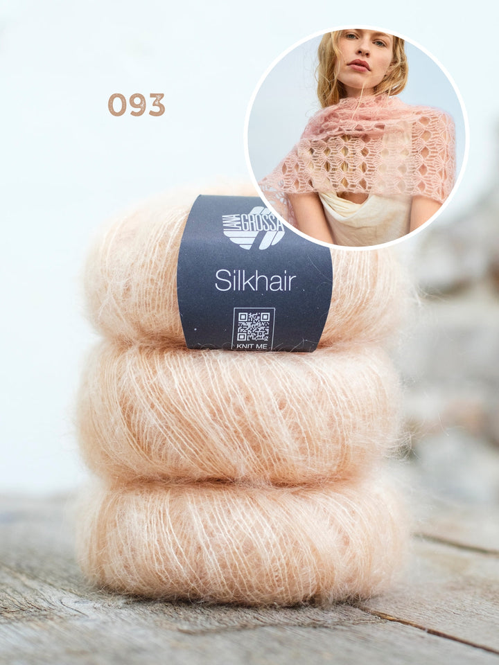 Häkelpaket Silkhair Ajour-Schal