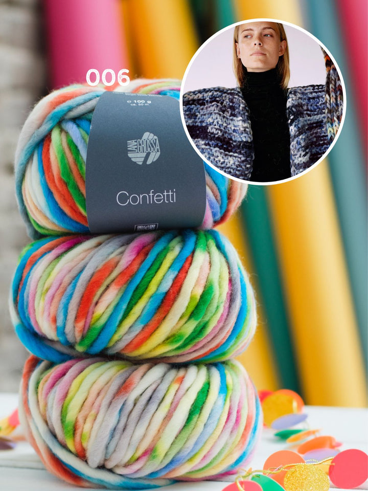 Strickpaket Cardigan kurz aus Confetti