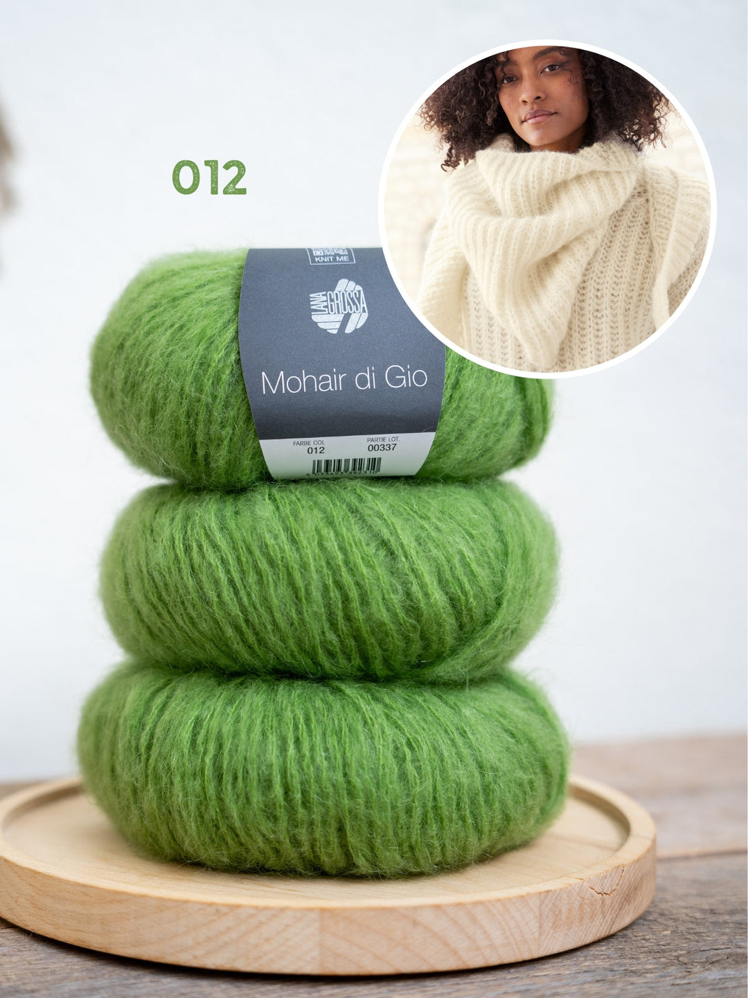 Strickpaket Mohair Di Gio Dreieckstuch in halbem Patent