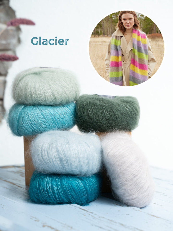 Strickpaket Silkhair Streifenschal