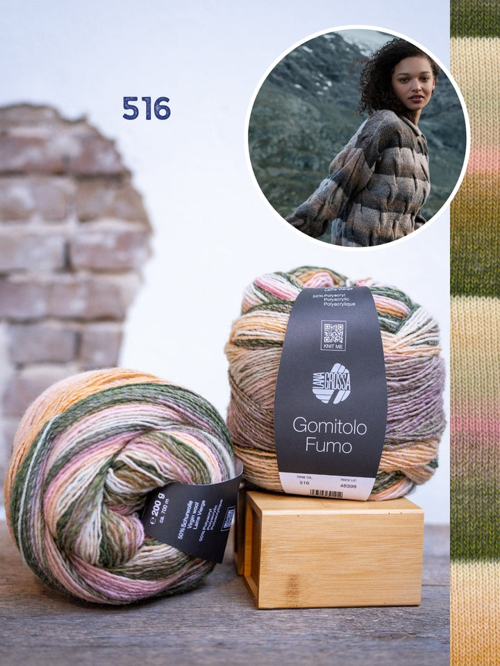 Strickpaket Gomitolo Fumo Zopfpullover