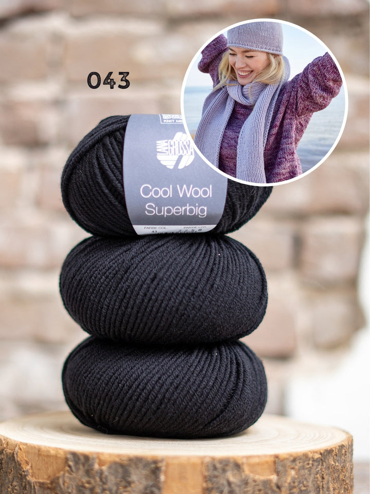 Strickpaket Cool Wool Superbig Schal und Mütze