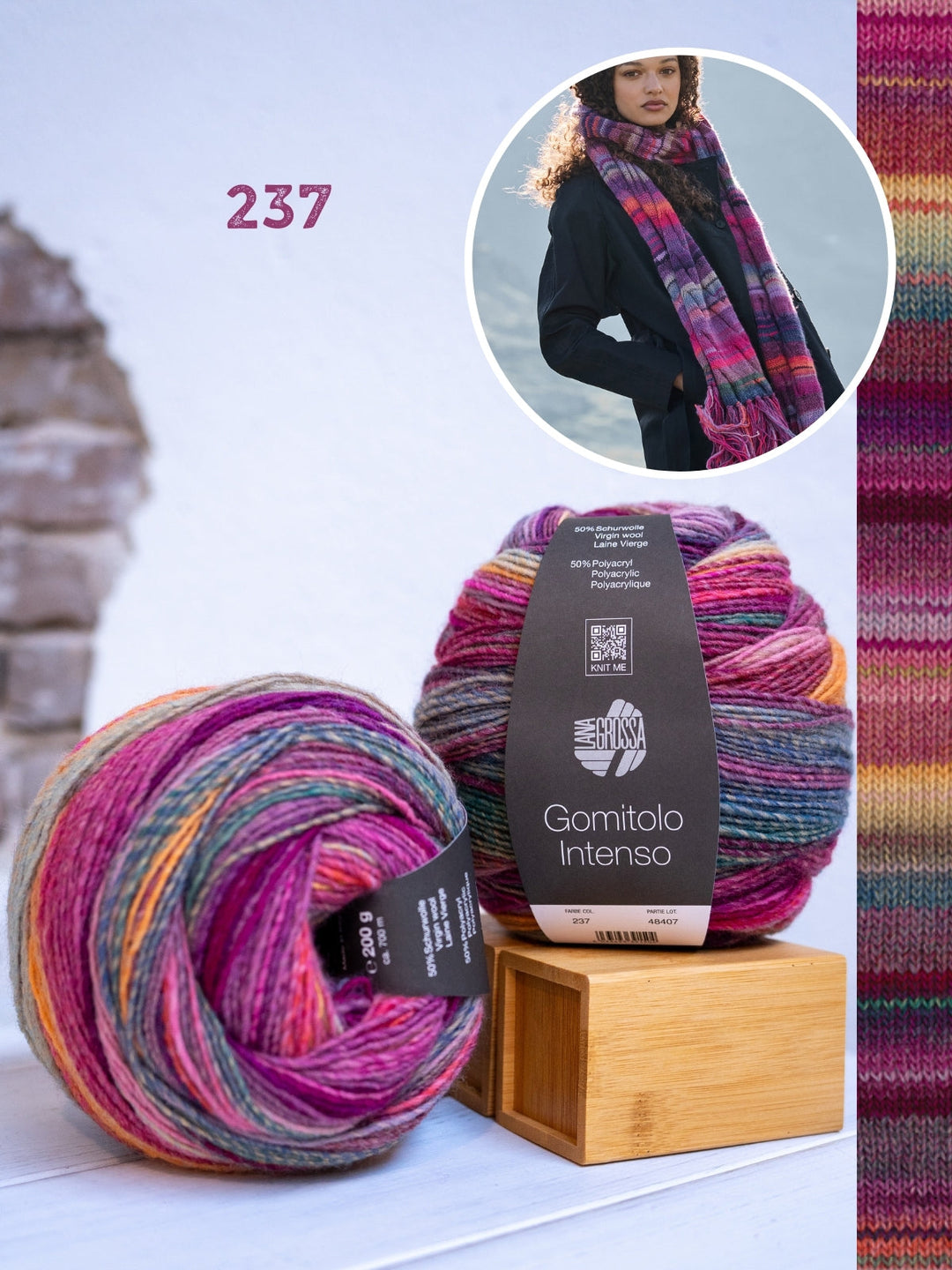 Strickpaket Gomitolo Intenso Zopfschal