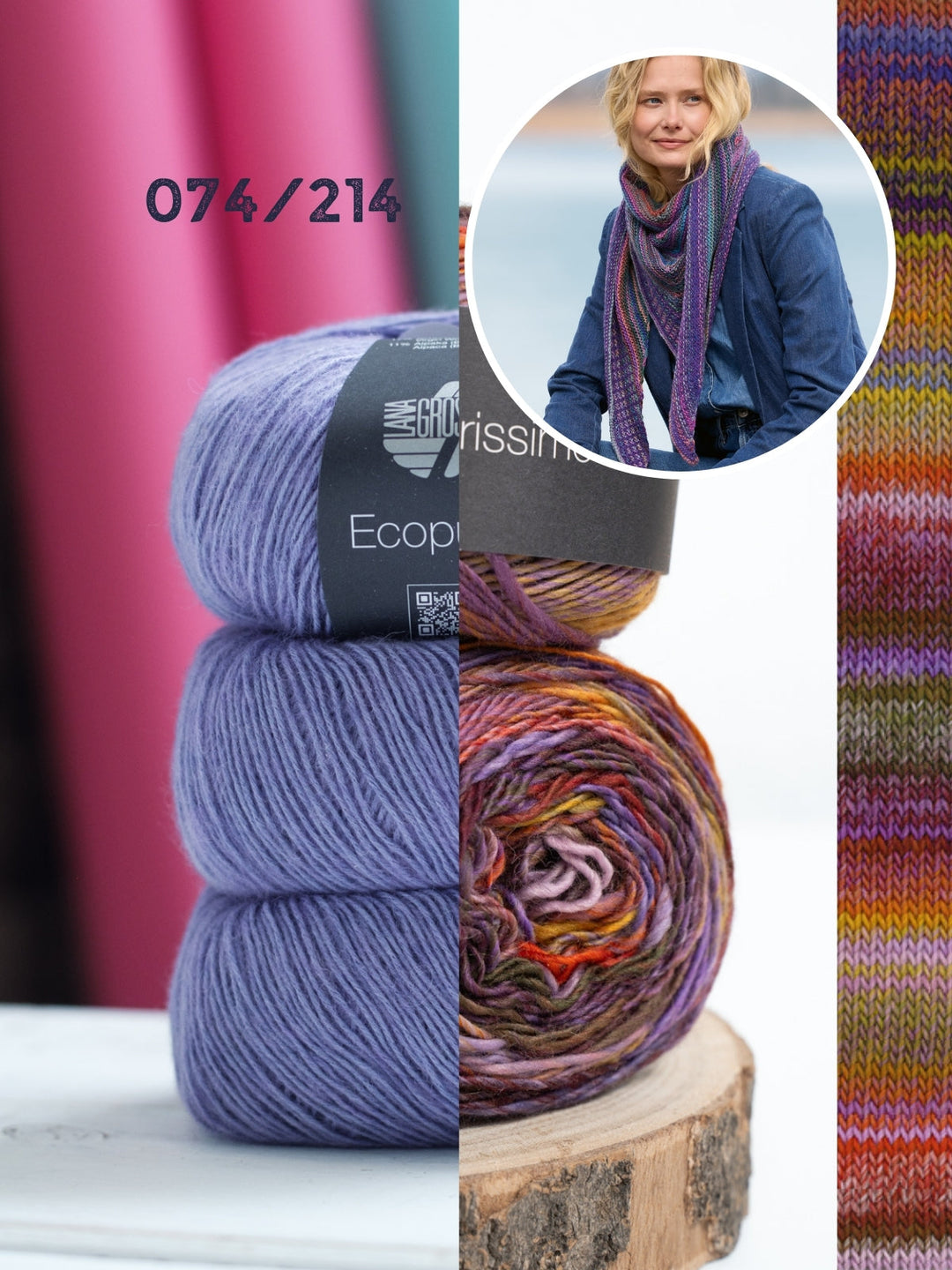 Strickpaket Colorissimo Ecopuno Dreieckstuch