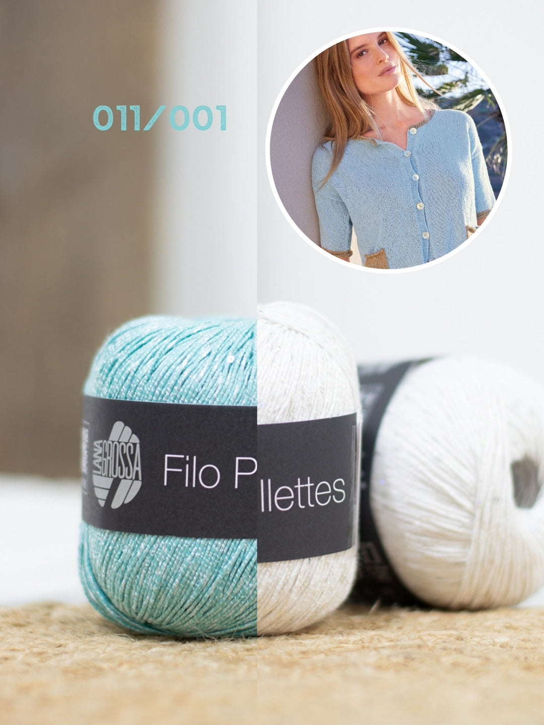Strickpaket Filo Paillettes Jacke mit kurzen Ärmeln