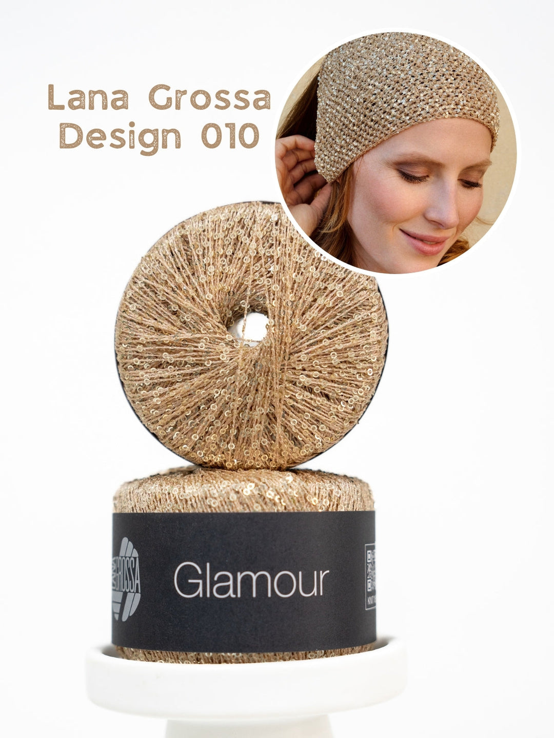 Häkelpaket Glamour Pailletten-Kopftuch