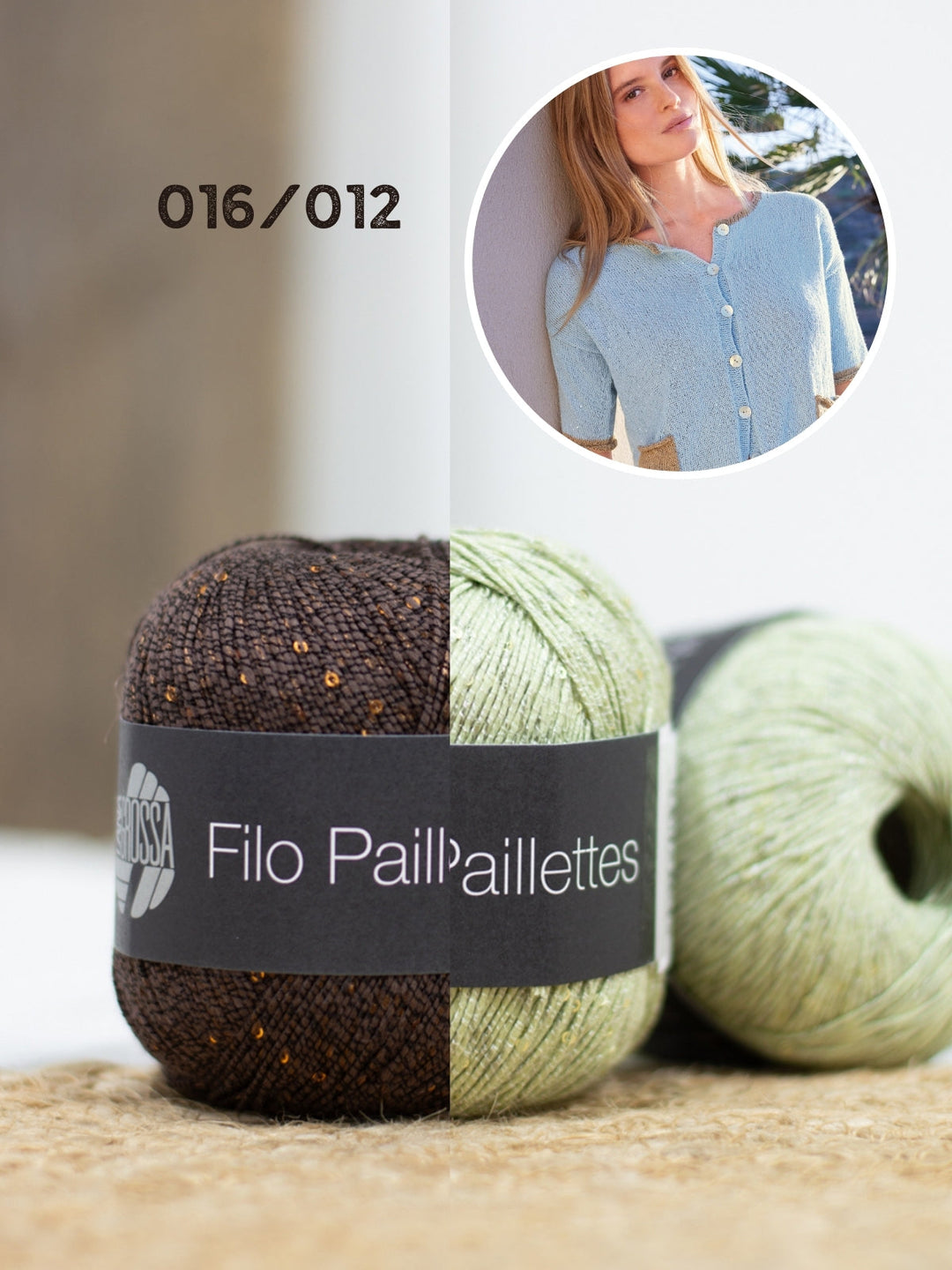 Strickpaket Filo Paillettes Jacke mit kurzen Ärmeln