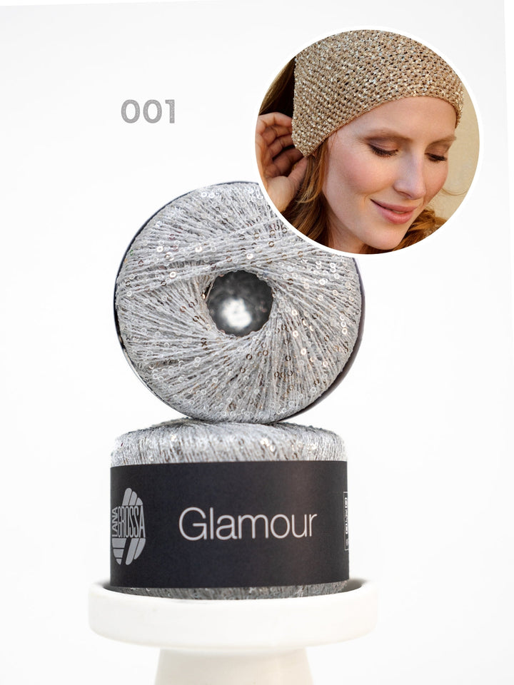 Häkelpaket Glamour Pailletten-Kopftuch