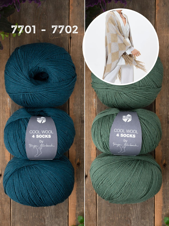 Strickpaket Cool Wool 4 Socks Cape