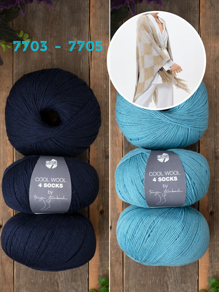 Strickpaket Cool Wool 4 Socks Cape