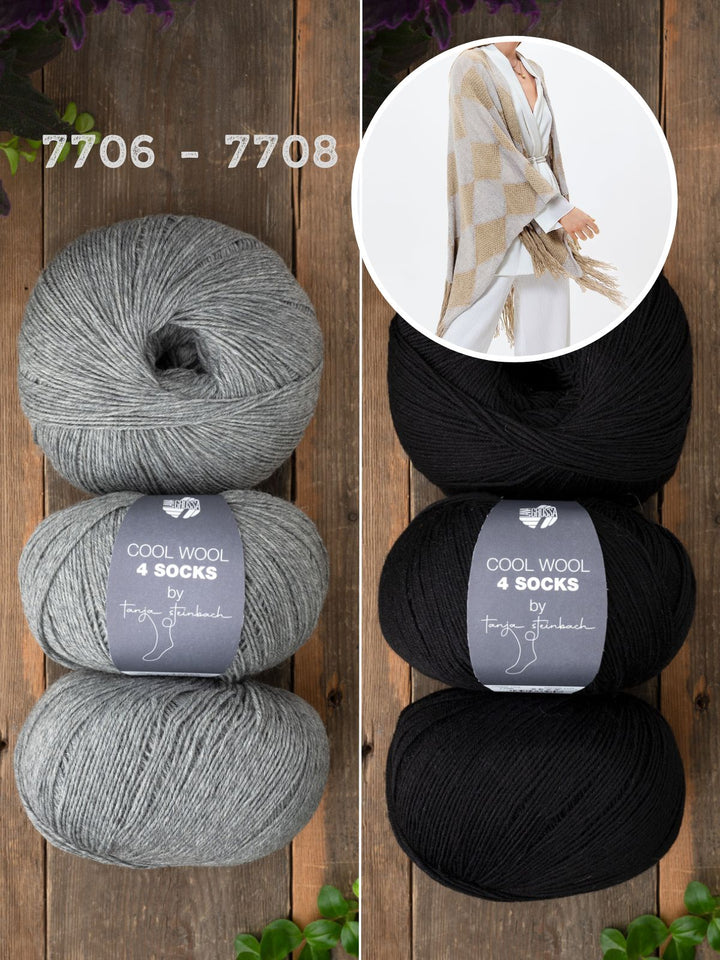 Strickpaket Cool Wool 4 Socks Cape