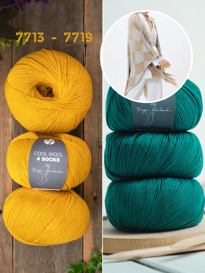 Strickpaket Cool Wool 4 Socks Cape