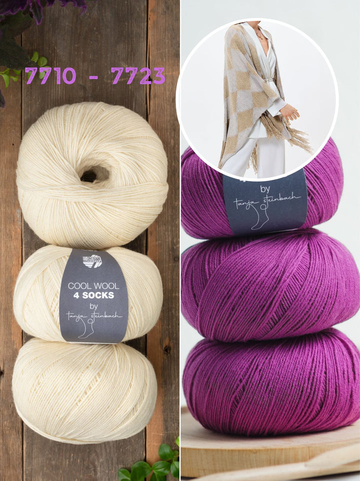 Strickpaket Cool Wool 4 Socks Cape