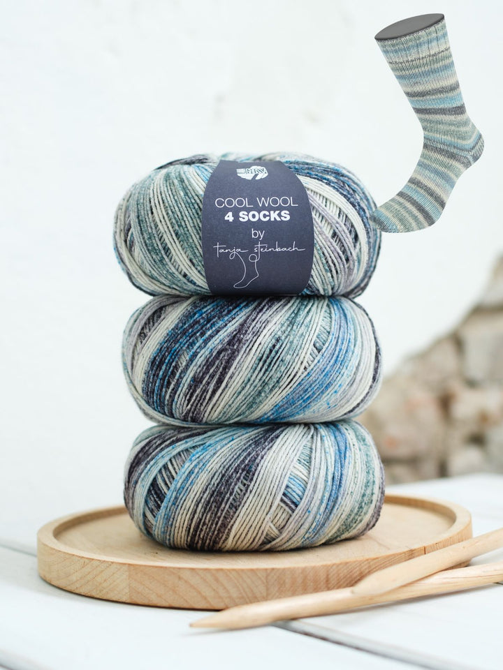 Cool Wool 4 Socks Print 7751 Grau / Blau / Grün