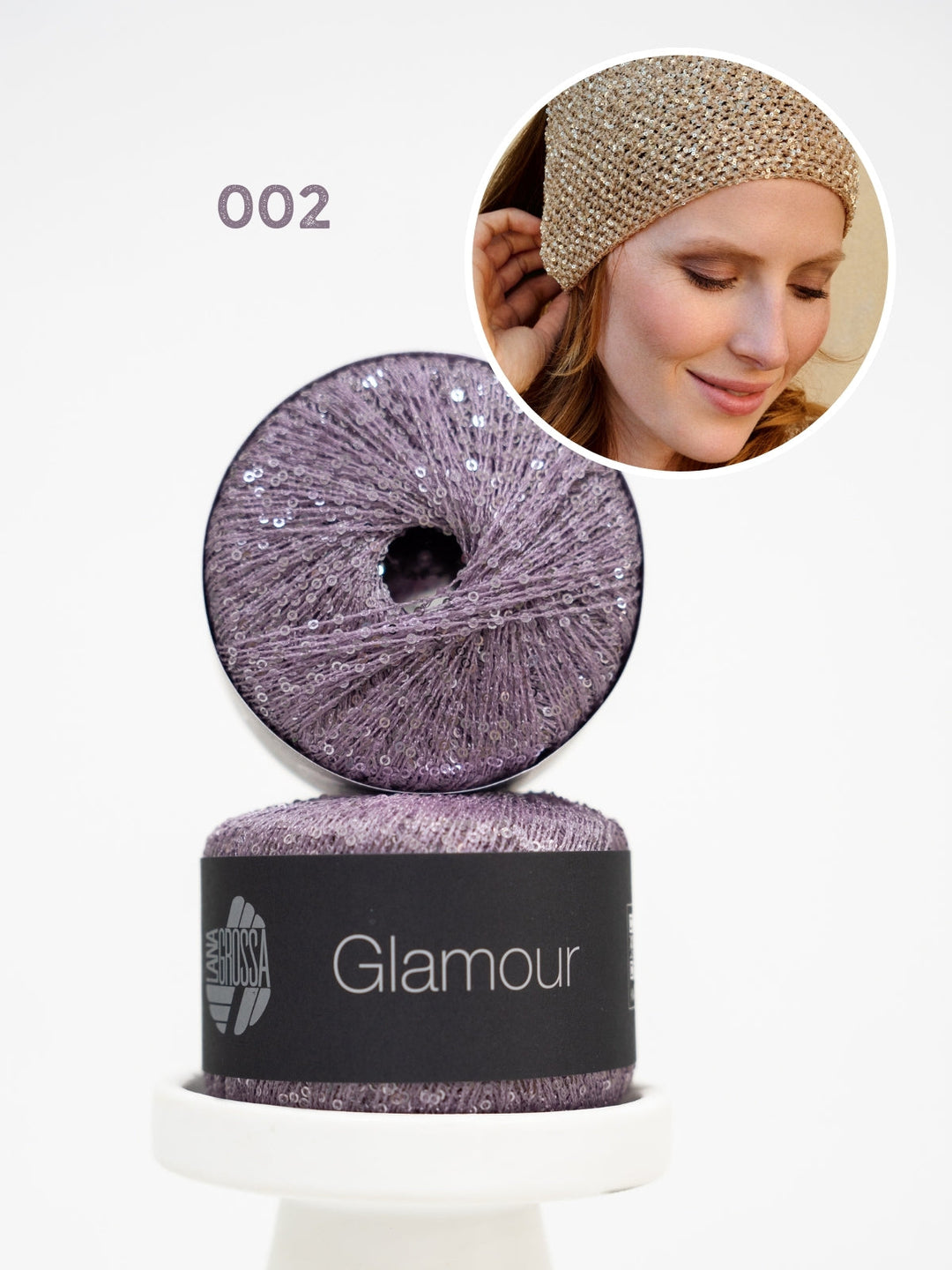 Häkelpaket Glamour Pailletten-Kopftuch