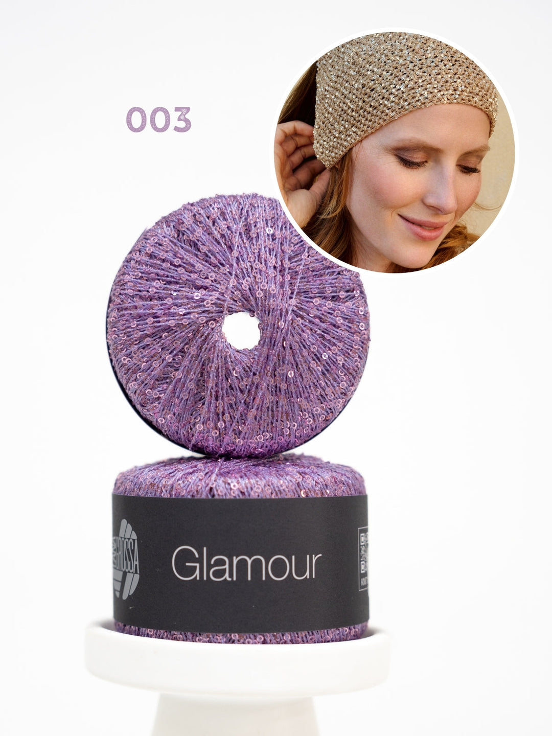 Häkelpaket Glamour Pailletten-Kopftuch