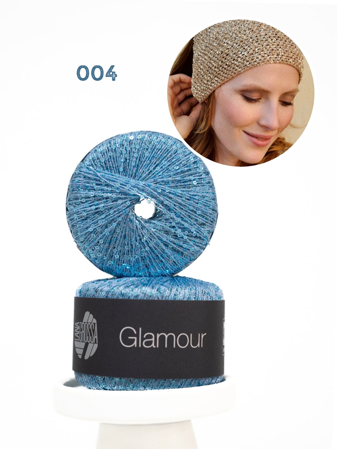 Häkelpaket Glamour Pailletten-Kopftuch