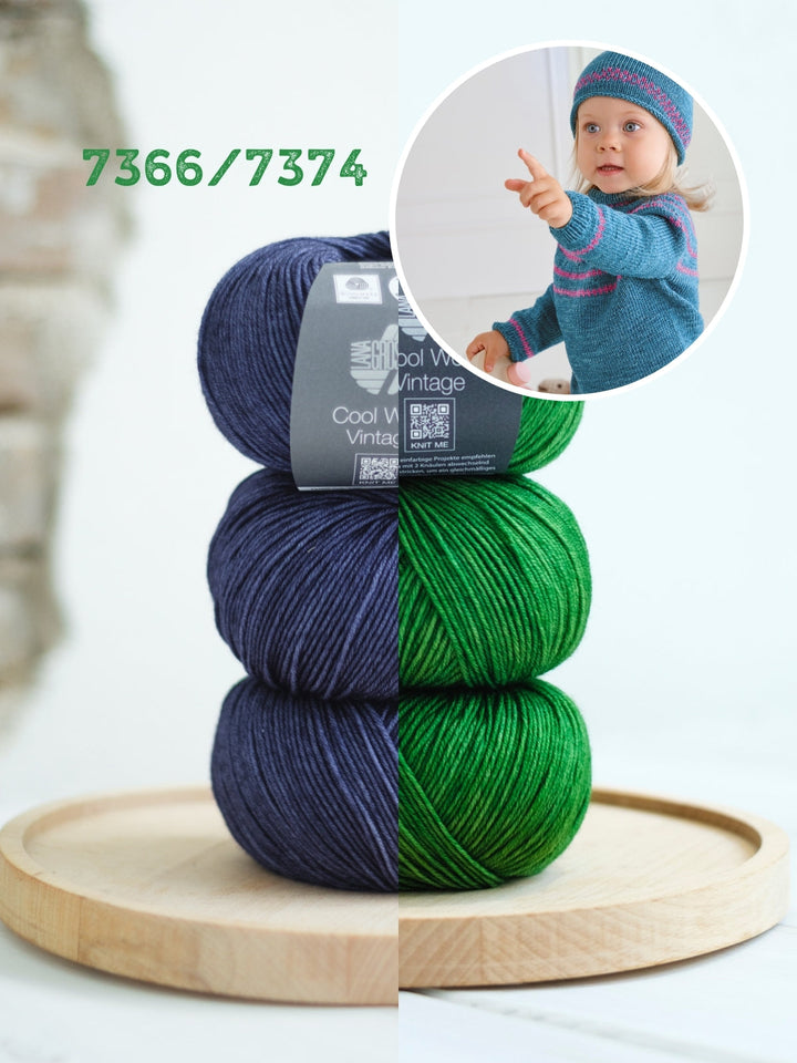 Strickpaket Cool Wool Vintage Pullover + Mütze