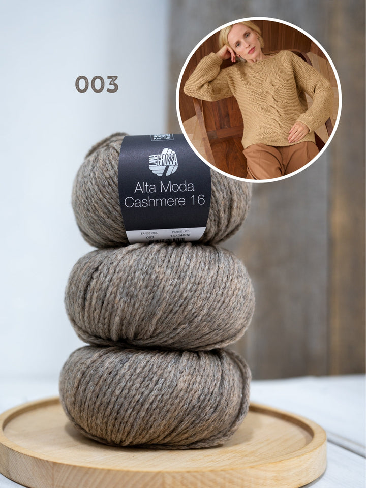 Strickpaket Alta Moda Cashmere 16 Pullover mit Zöpfen