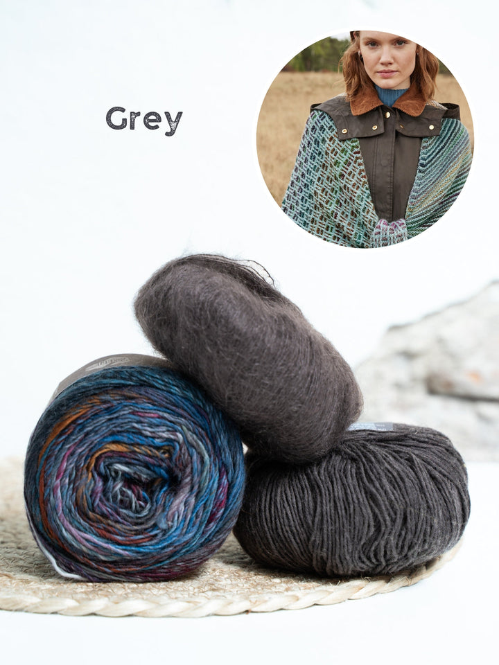 Strickpaket Ecopuno Colorissimo Silkhair Mosaik-Tuch