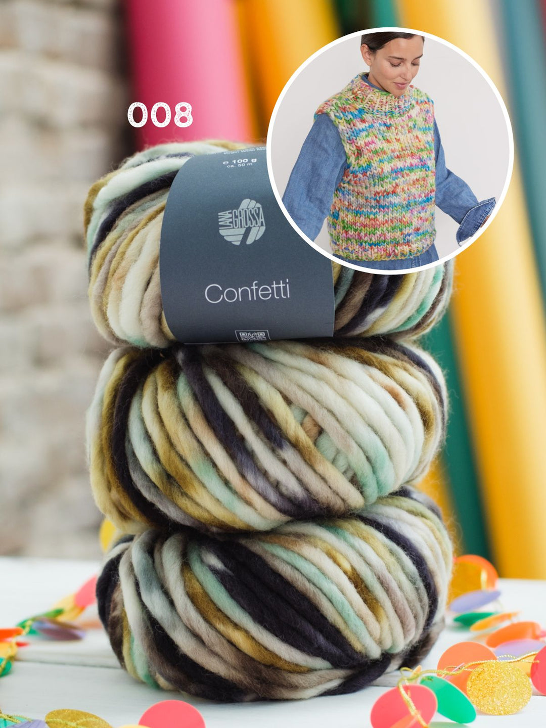 Strickpaket Confetti Pullunder