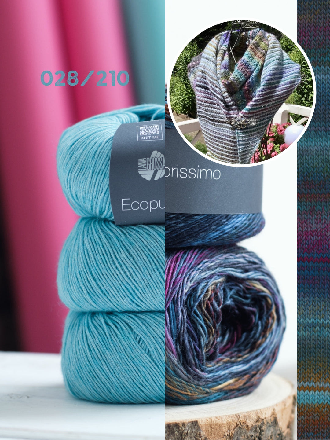 Strickpaket Lizas Tuch Orange Night – Colorissimo & Ecopuno