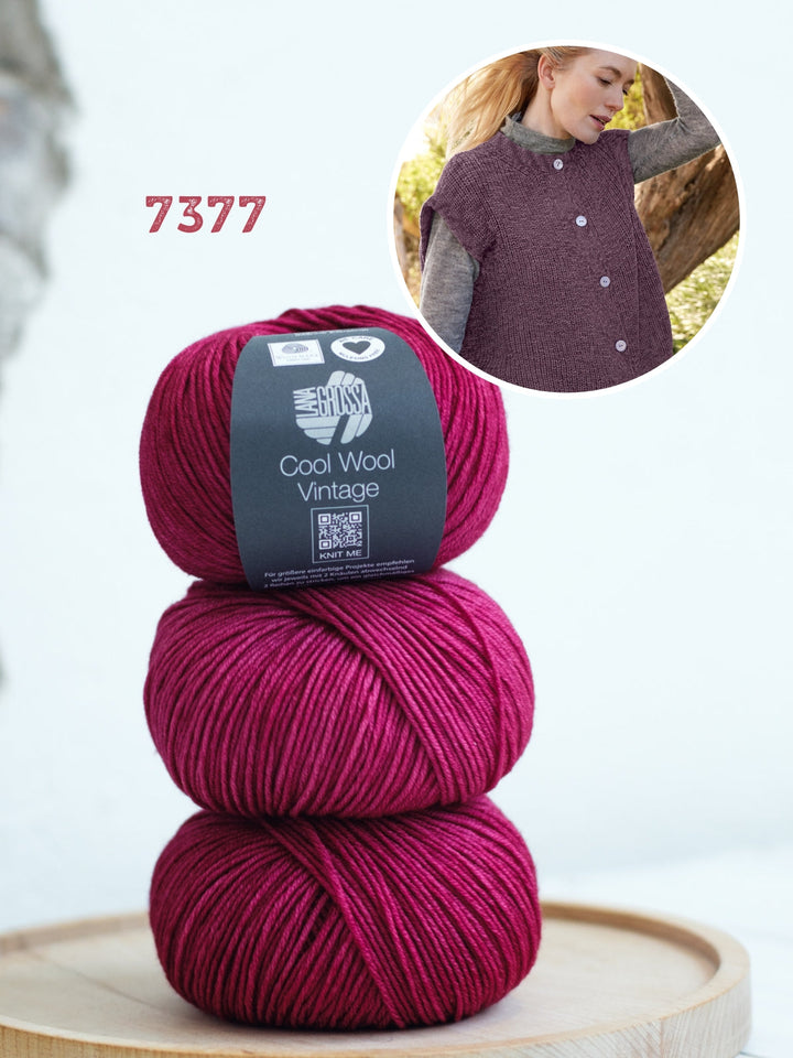 Strickpaket Cool Wool Vintage Gilet im Halbpatent