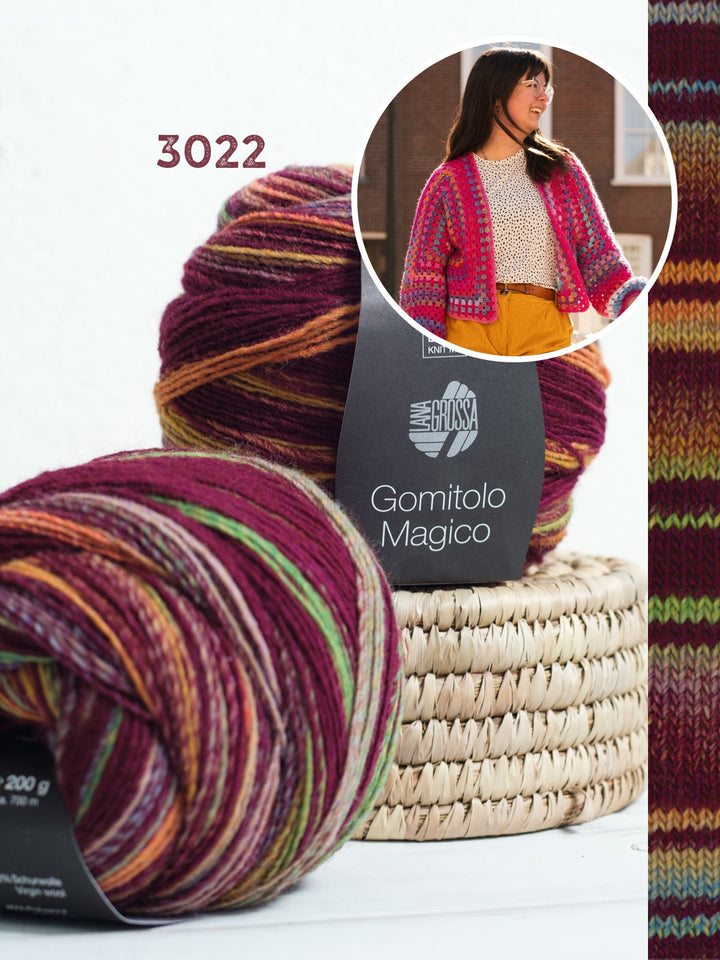 Häkelpaket Gomitolo Magico Hexagon-Jacke