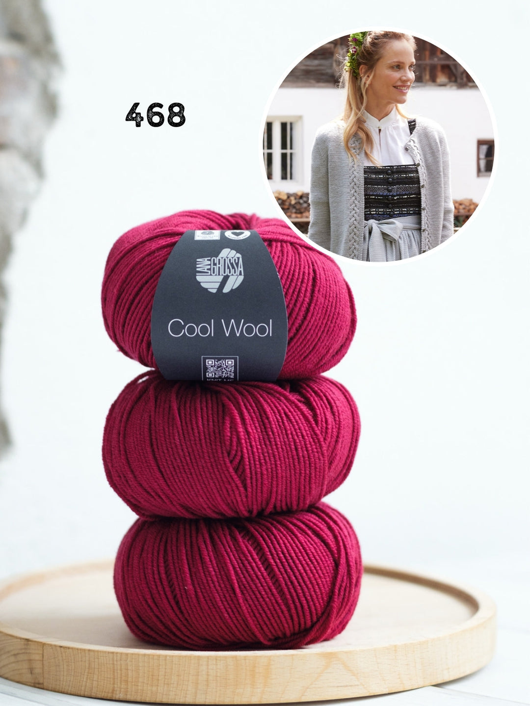 Strickpaket Cool Wool Jacke mit Zöpfe