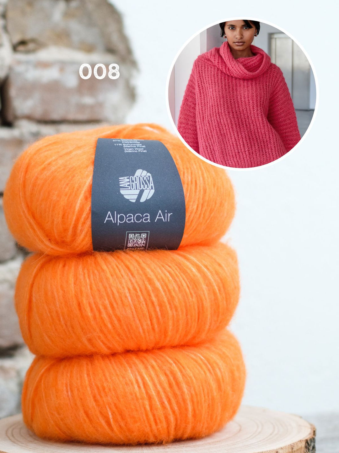 Strickpaket Halbpatentpullover aus Alpaca Air