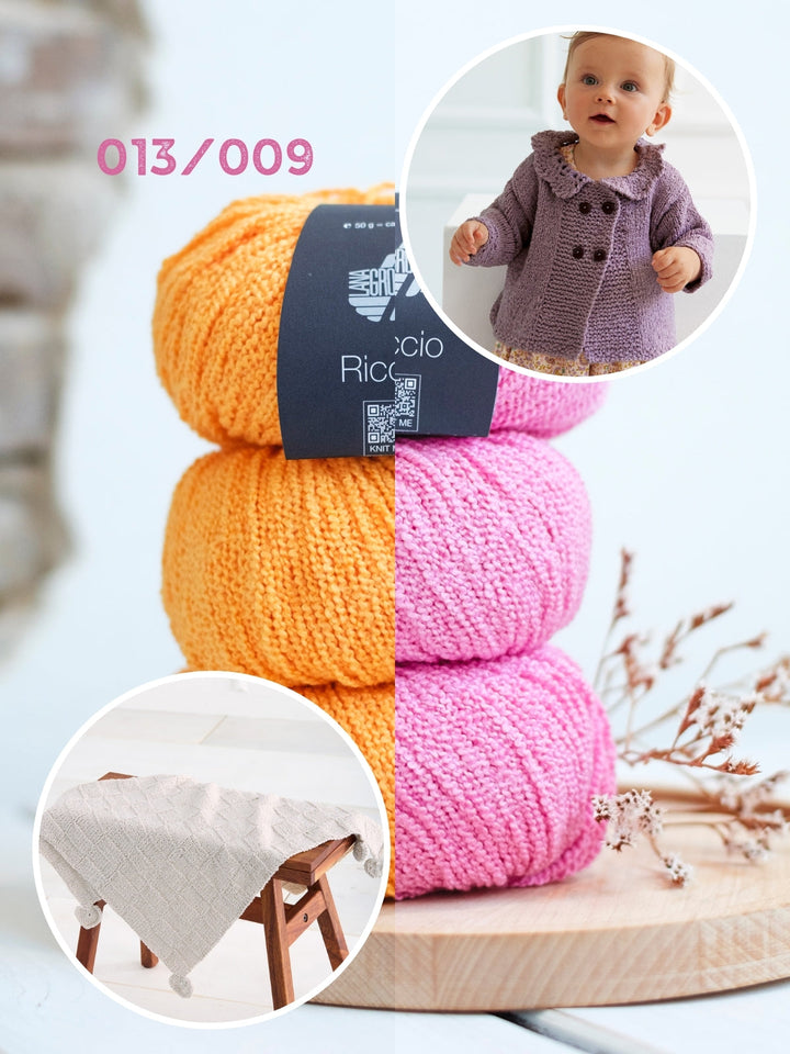 Strick- und Häkelpaket Riccio Jäckchen und Babydecke
