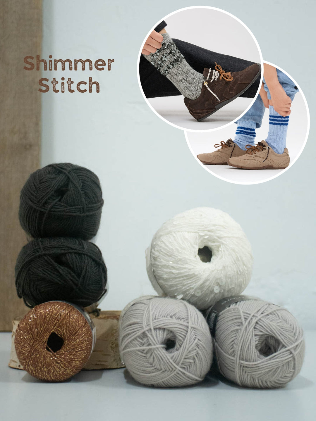 Strickpaket Festliche Glitzersocken