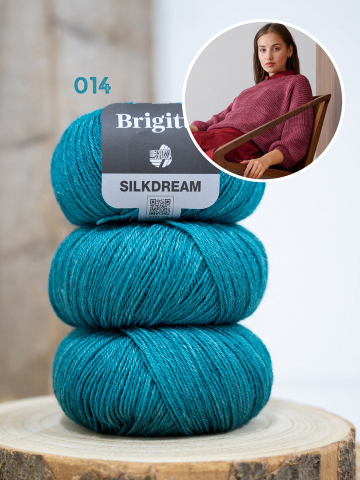 Strickpaket Brigitte Silkdream Pullover im Halbpatentmuster