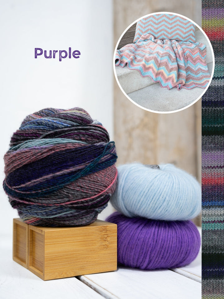 Strickpaket Gomitolo Intenso Brigitte No. 2 Zickzack-Decke