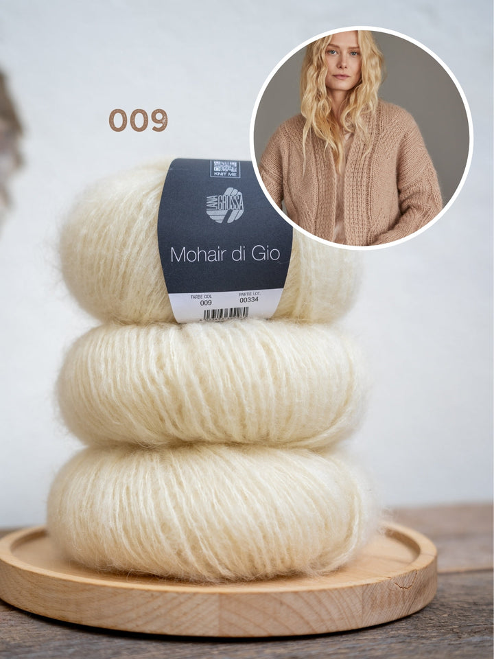 Strickpaket Mohair Di Gio Jacke mit großen Zöpfen