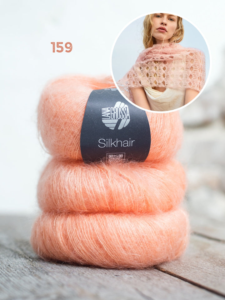 Häkelpaket Silkhair Ajour-Schal