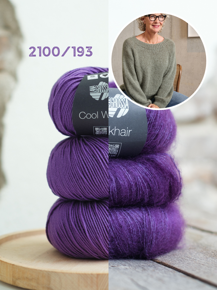 Strickpaket Classy Raglan Sweater - Cool Wool Silkhair
