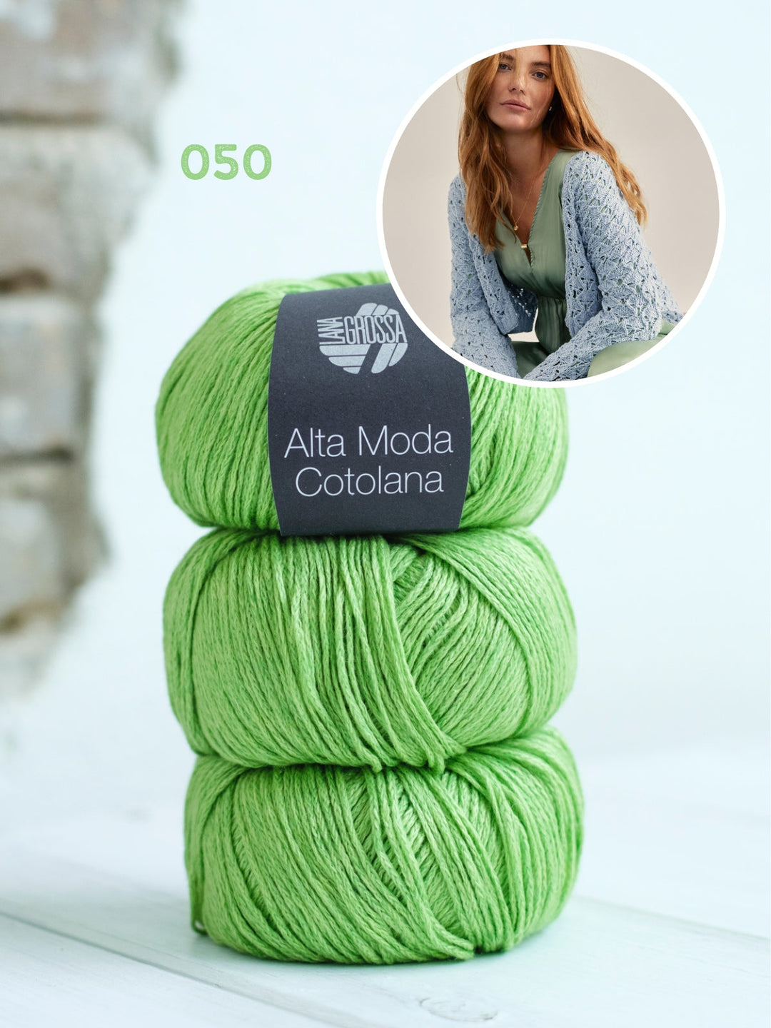 Strickpaket Alta Moda Cotolana Cardigan im Ajourmuster