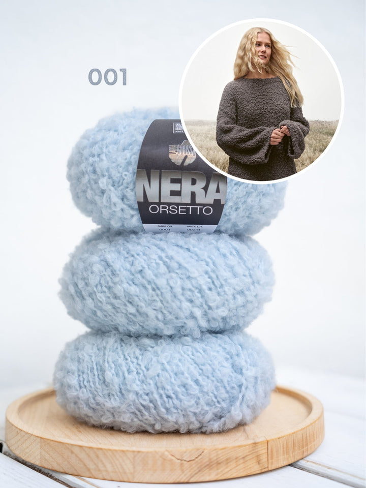 Strickpaket Orsetto Pullover lang – top-down