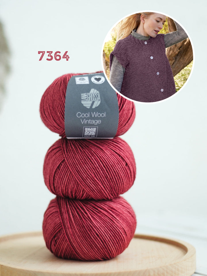 Strickpaket Cool Wool Vintage Gilet im Halbpatent