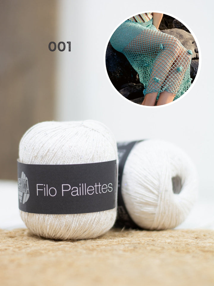 Häkelpaket Filo Paillettes Rock mit Blüten