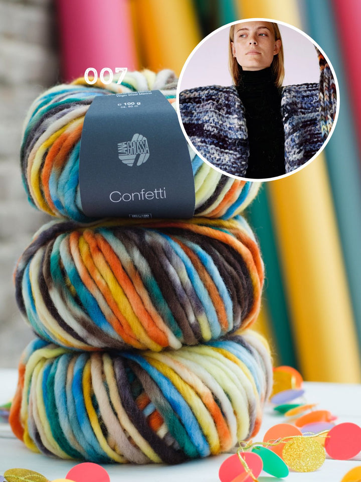 Strickpaket Cardigan kurz aus Confetti