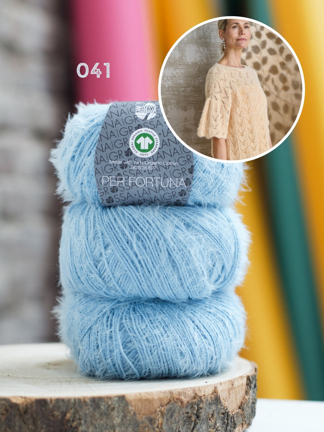 Strickpaket Per Fortuna Shirt im Lochmuster