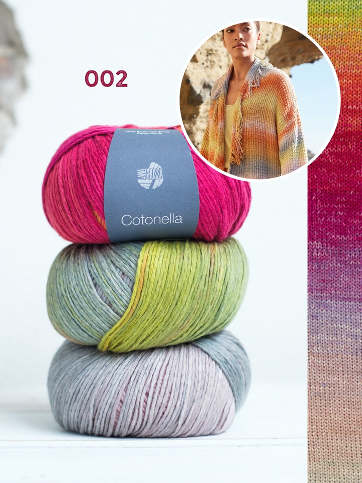 Strickpaket Cotonella Jacke mit Fransen