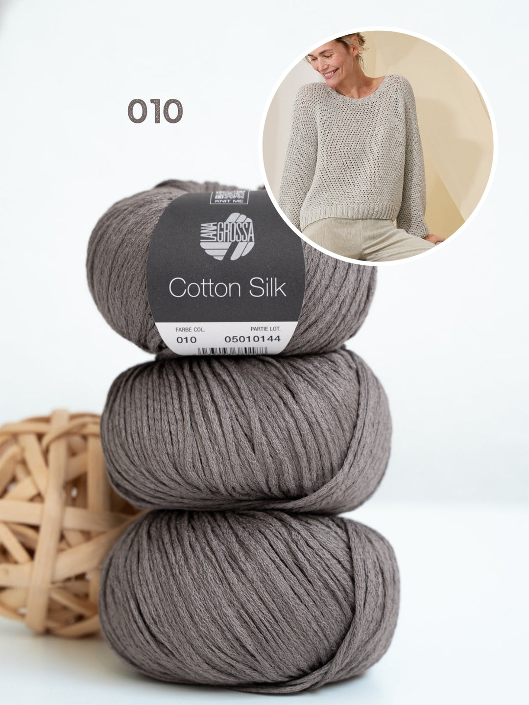 Strickpaket Cotton Silk Pullover mit Strukturmuster