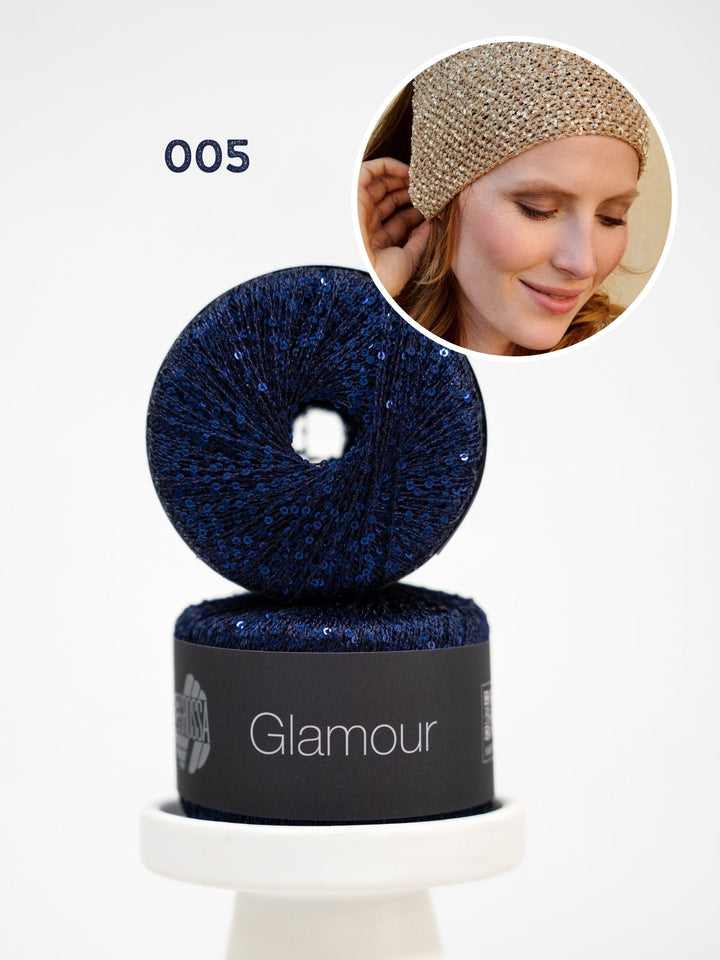 Häkelpaket Glamour Pailletten-Kopftuch