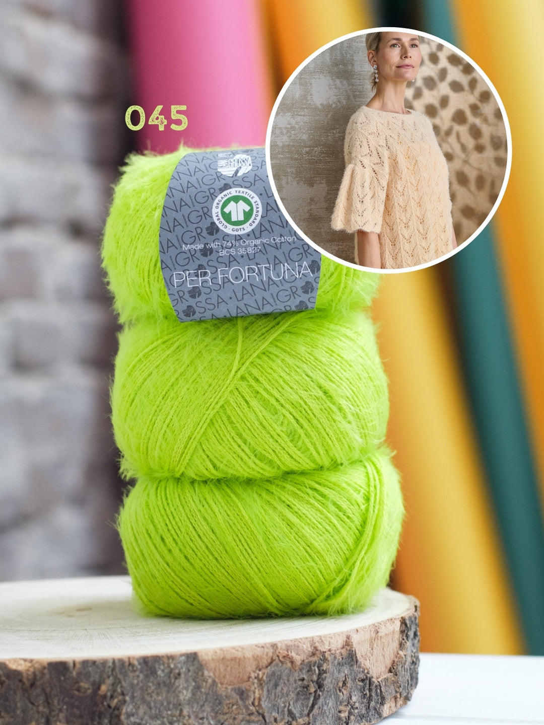 Strickpaket Per Fortuna Shirt im Lochmuster